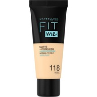 Maybelline Fit Me podkład matujący do twarzy z glinką 118 Nude