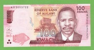 MALAWI 100 KWACHA 2016 P-65b UNC