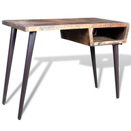 Písací stôl so železnými nohami masívne recyklované drevo
