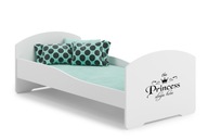 Łóżko dziecięce dla dzieci LUK 160X80 + materac - napis śpiąca księżniczka