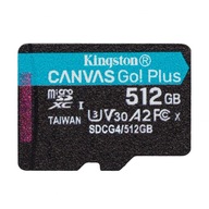 KINGSTON Memóriakártya microSD 512GB Canvas Go! Plus 200MB/s A2 U3 V30