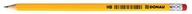 Ołówek drewniany z gumką HB lakierowany żółty