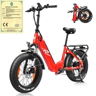 Elektrobicykel skladací KAISDA 25AH 32km/h 350W Fatbike 20" Hrubé pneumatiky