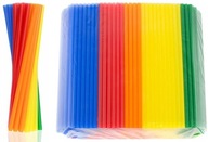 Słomki Plastikowe Proste Wielokrotnego Użytku Mix Kolorów Kolorowe 200szt.