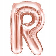 Balon foliowy Litera "R" różowo złota, 82 cm