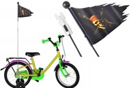 Bezpečnostná vlajka na bicykel pirátska vlajka čierna detský bicykel