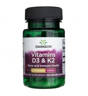 SWANSON Vitamín D3 2000 IU K2 75 mcg 60 kaps Wege