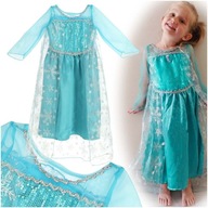 Kostium strój karnawałowy przebranie Elsa Kraina Lodu niebieska sukienka
