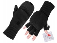 Rękawice Rękawiczki zimowe z klapką Mil-Tec Hunter 3M Thinsulate czarne L