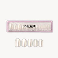 Umelé nechty zrkadlový efekt biele - White Glow - Wink Nails