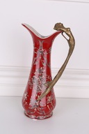 červený porcelán s bronzom SECESIA Flakón