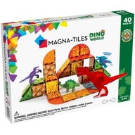 Magna Tiles: 40 el. Klocki magnetyczne Dino World