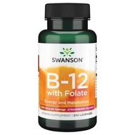 SWANSON WITAMINA B12 1000mcg + KWAS FOLIOWY 250tab