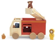 Trixie drevené hasičské auto zvieratá figúrky