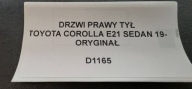 Tür rechts heck TOYOTA COROLLA E21 Sedan 19- Original