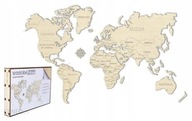 Mapa Świata na ścianę drewniana puzzle 3D 120x80cm