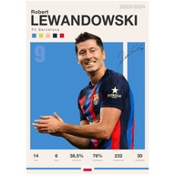 Plagát 29,7x21 A4 s futbalistom Robert Lewandowski FC Barcelona