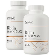 OstroVit Biotín 10.000 Max 60 tabliet Vitamín B7 Biotin 10 mg Pokožka Vlasy