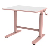 Nastaviteľný písací stôl s kľukou pre dieťa ružový