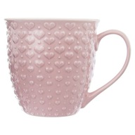Veľký keramický hrnček na pitie kávových nápojov z bylín ružový 580 ml