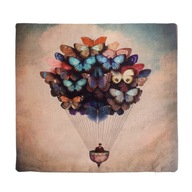 Bavlnené plátno s potlačou balónika s motýľom Fire