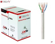 Kabel instalacyjny TechlyPro skrętka Cat5e UTP linka, 305m SOHO CCA Szary