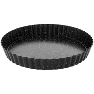 Forma na tortu s odnímateľným dnom 25 cm čierna oceľová mramorová