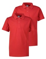 TU t-shirt polo 104 koszulka z kołnierzykiem UNISEX bluzka polówka czerwona
