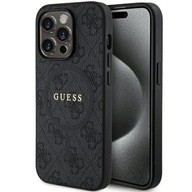 Etui Guess iPhone 13 Pro Max czarny hardcase 4G Leather Metal Logo MagSafe