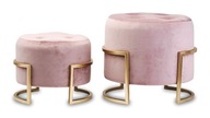 Ružový moderný taburet sedák 2 ks kpl