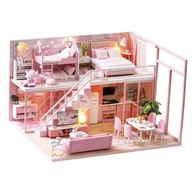 DIY miniatúrny domček pre bábiky s nábytkom, 1:24