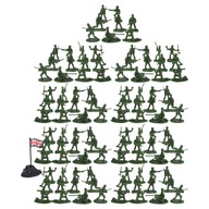 100x plastová miniatúrna herná súprava Army Guys Green