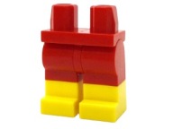 LEGO Tartozékok 1db Nadrág Lábak Cipők Sárga Piros 970c00pb0575