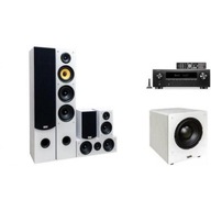 DENON AVR-X1800H DAB + TAGA HARMONY TAV-506 + TSW-80 (5.1) białe