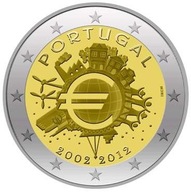 2 EUR 2012 10 rokov eurobankoviek a euromincí (Portugalsko) Mincovňa (UNC)