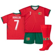 Komplet / strój piłkarski + getry RONALDO PORTUGALIA 7 rozm. 146
