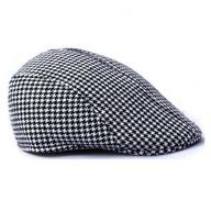 2X Bawełniana czapka z daszkiem dla dorosłych, płaska czapka gazeciarza, czarno-biała, 2 szt