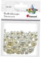 Koraliki plastikowe perełki białe perłowe 100 szt.