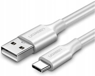 Niklowany kabel USB-C QC3.0 UGREEN 0.25m (biały)