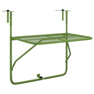 vidaXL Balkónový stolík, zelený, 60x40 cm, oceľový