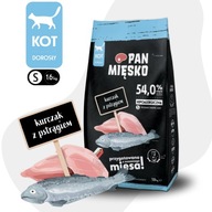 Pan Mięsko karma sucha dla kota Suszony KURCZAK PSTRĄG Małe chrupki S 1,6kg