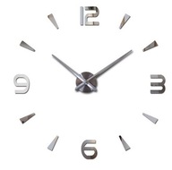 Nástenné hodiny veľké 80-120cm strieborné 4 číslice
