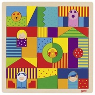 Goki kocky mozaika farebná skladačka Farma 30 cm