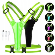 Kamizelka ODBLASKOWA SZELKI do BIEGANIA ROWER LED USB-C Akumulatorowy