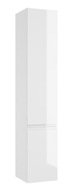 Kúpeľňový stĺp 157x30 cm Pevná biela lesklá skrinka do kúpeľne vysoká