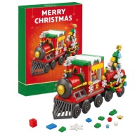 ÉPÍTŐKOCKÁK: KARÁCSONYI ÉPÍTŐKOCKA SZETT - KISVASÚT / VONAT 322 db-os