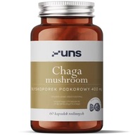 UNS Chaga Mushroom Błyskoporek Podkorowy 60vcaps CIŚNIENIE CHOLESTEROL