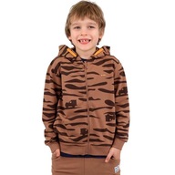 Bluza dziecięca Chłopięca bawełna brązowa 134 dresowa Kaptur safari Endo