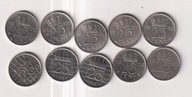 Holandia zestaw 10 sztuk 25 cent rozne roczniki