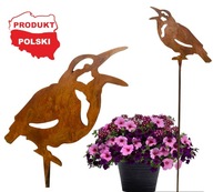 Piękny kruk na piku dekoracja figurka 60cm ogród doniczka ozdoba RUSTYKALNA